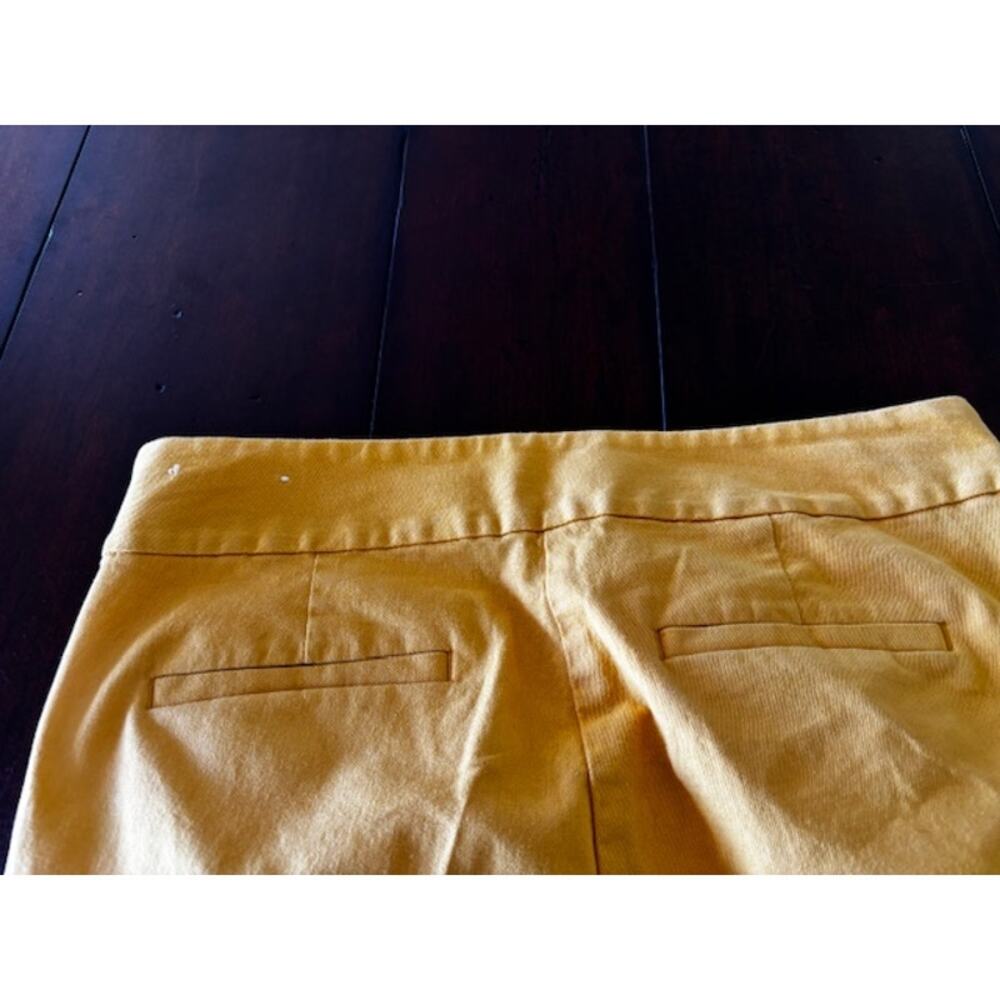 LOFT Outlet Petite 8‎ Yellow Skinny Ankle Pants Button Pocket Cotton Stretch - Picture 8 of 8